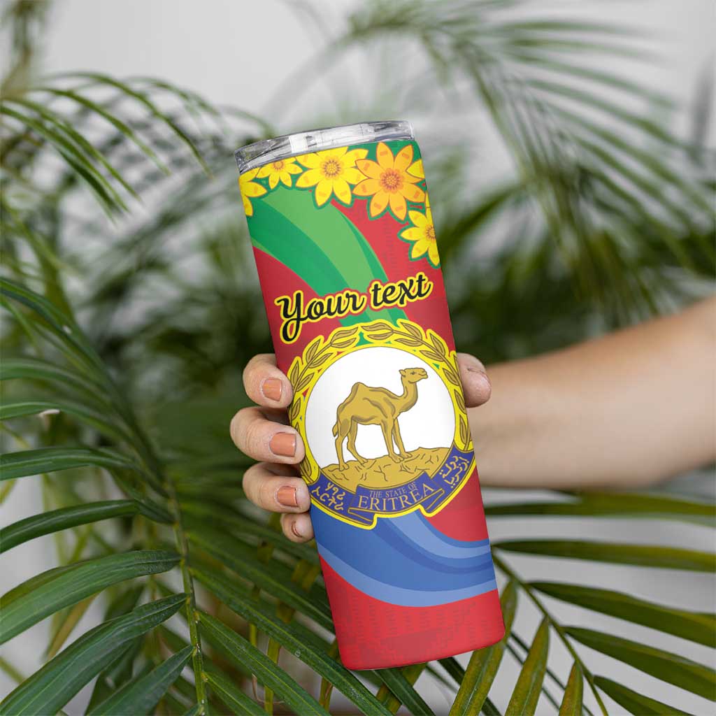 Eritrea New Year Personalized Skinny Tumbler Enkutatash Adey Abeba Flower Art - Wonder Print Shop