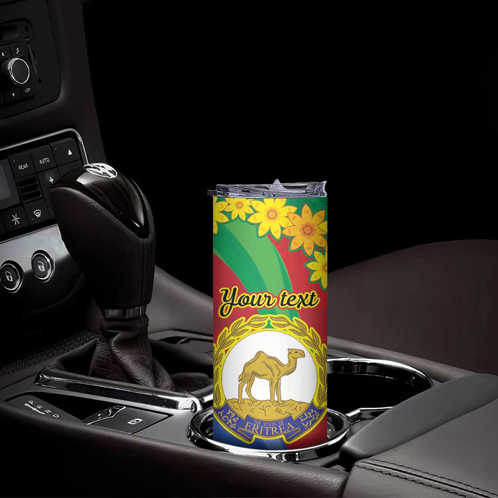 Eritrea New Year Personalized Skinny Tumbler Enkutatash Adey Abeba Flower Art - Wonder Print Shop