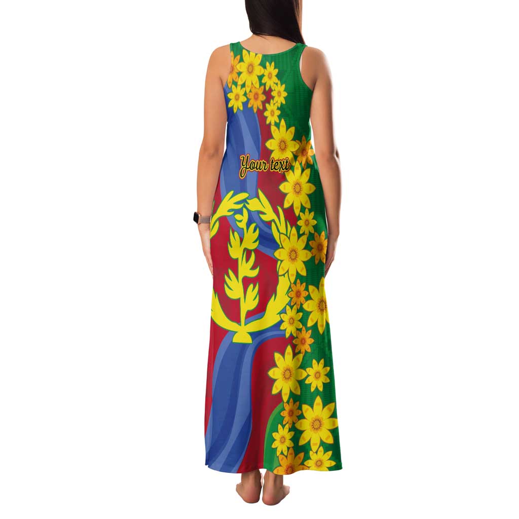 Eritrea New Year Personalized Tank Maxi Dress Enkutatash Adey Abeba Flower Art - Wonder Print Shop