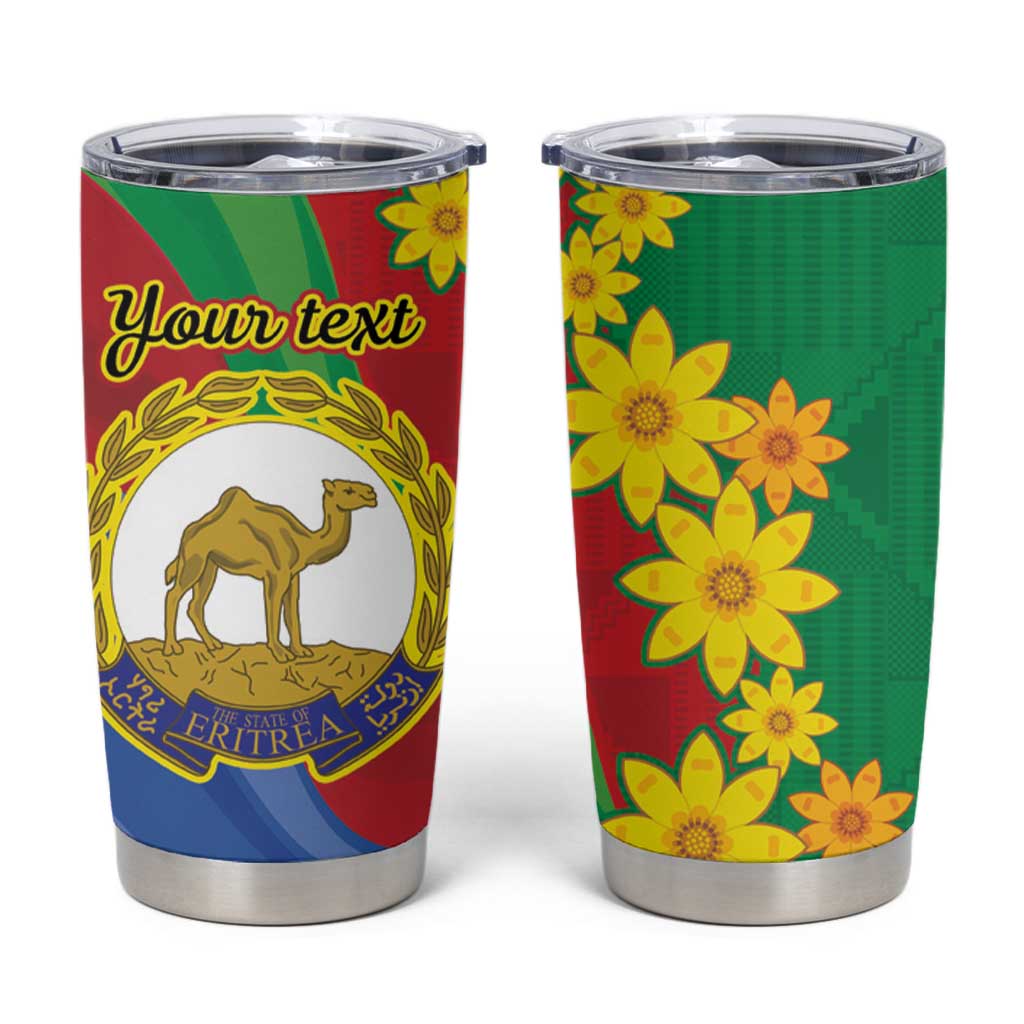 Eritrea New Year Personalized Tumbler Cup Enkutatash Adey Abeba Flower Art - Wonder Print Shop