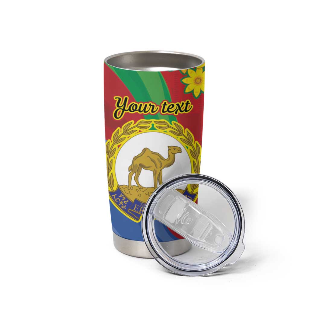 Eritrea New Year Personalized Tumbler Cup Enkutatash Adey Abeba Flower Art - Wonder Print Shop