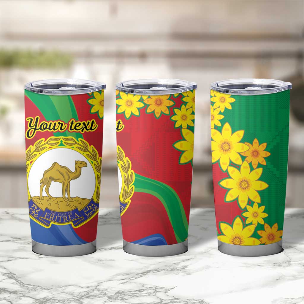 Eritrea New Year Personalized Tumbler Cup Enkutatash Adey Abeba Flower Art - Wonder Print Shop