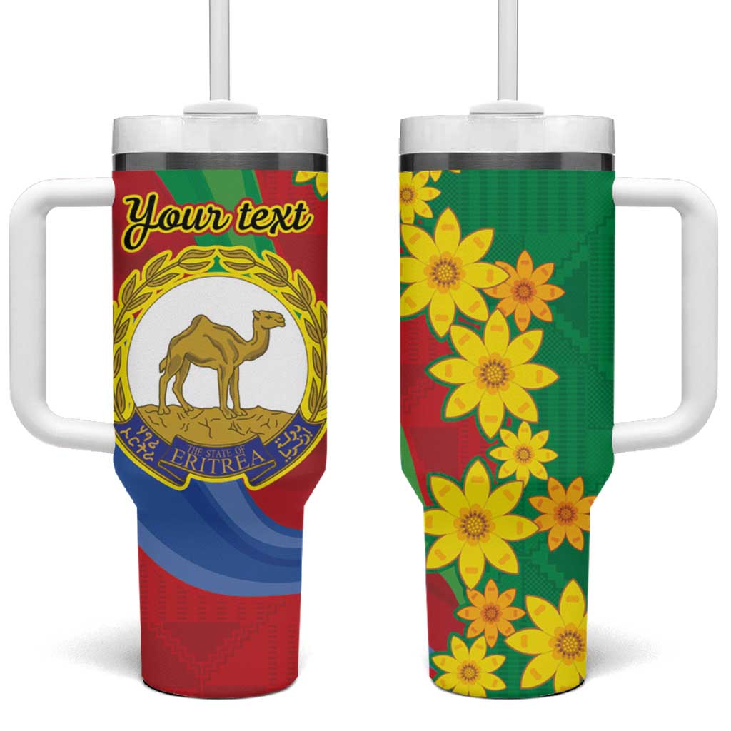 Eritrea New Year Personalized Tumbler With Handle Enkutatash Adey Abeba Flower Art - Wonder Print Shop