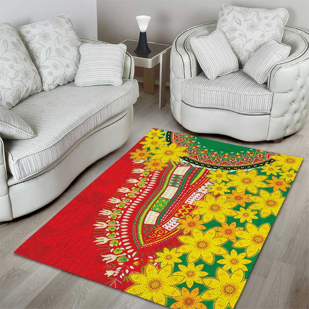 Ethiopian New Year Area Rug Enkutatash Adey Abeba Flower Art LT9 - Wonder Print Shop