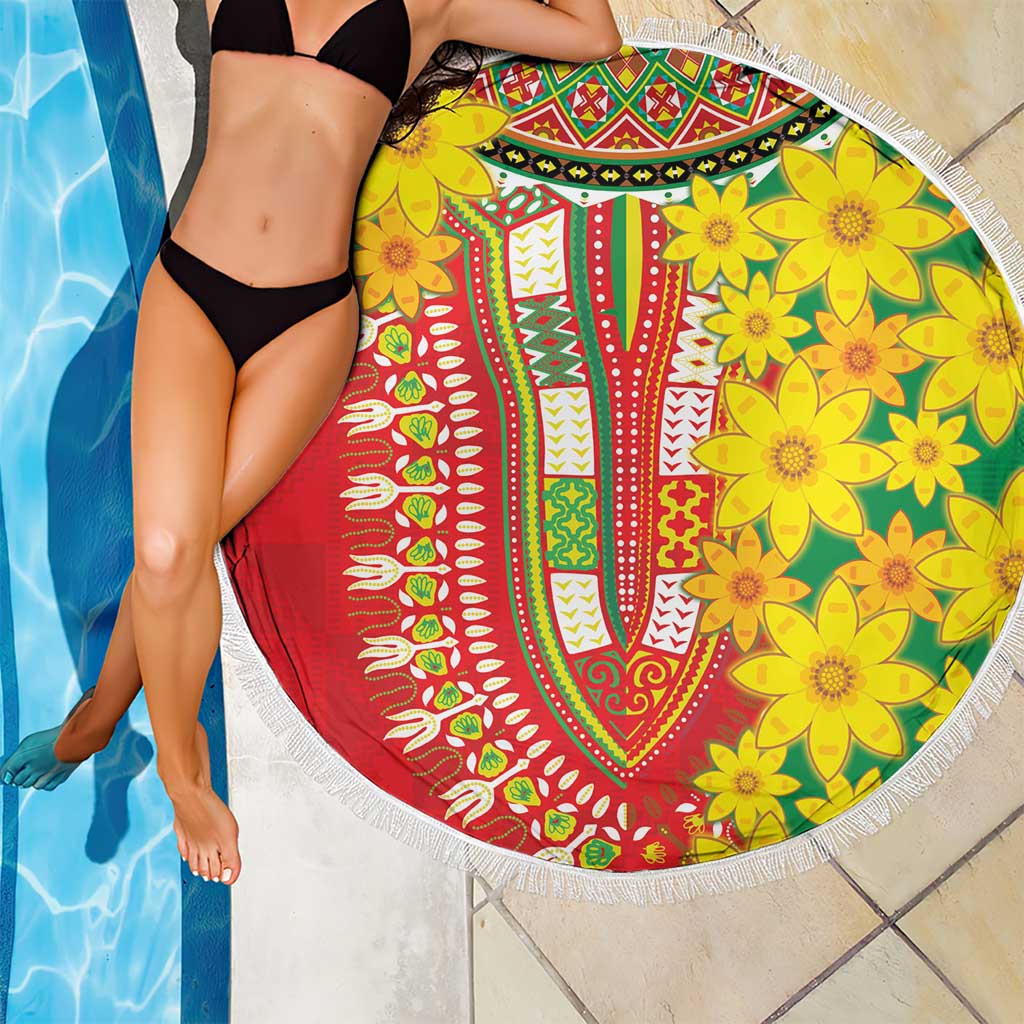 Ethiopian New Year Beach Blanket Enkutatash Adey Abeba Flower Art LT9 - Wonder Print Shop