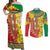 Ethiopian New Year Couples Matching Off Shoulder Maxi Dress and Long Sleeve Button Shirt Enkutatash Adey Abeba Flower Art LT9 - Wonder Print Shop