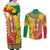 Ethiopian New Year Couples Matching Off Shoulder Maxi Dress and Long Sleeve Button Shirt Enkutatash Adey Abeba Flower Art LT9 - Wonder Print Shop