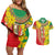 Ethiopian New Year Couples Matching Off Shoulder Short Dress and Hawaiian Shirt Enkutatash Adey Abeba Flower Art LT9 - Wonder Print Shop