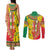 Ethiopian New Year Couples Matching Tank Maxi Dress and Long Sleeve Button Shirt Enkutatash Adey Abeba Flower Art LT9 - Wonder Print Shop