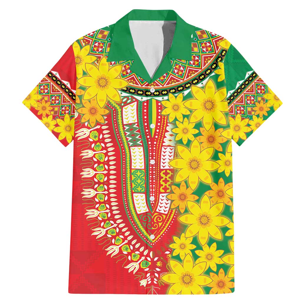 Ethiopian New Year Family Matching Mermaid Dress and Hawaiian Shirt Enkutatash Adey Abeba Flower Art LT9 - Wonder Print Shop