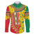 Ethiopian New Year Family Matching Off The Shoulder Long Sleeve Dress and Hawaiian Shirt Enkutatash Adey Abeba Flower Art - Wonder Print Shop