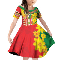 Ethiopian New Year Family Matching Off Shoulder Short Dress and Hawaiian Shirt Enkutatash Adey Abeba Flower Art LT9 - Wonder Print Shop