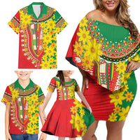 Ethiopian New Year Family Matching Off Shoulder Short Dress and Hawaiian Shirt Enkutatash Adey Abeba Flower Art LT9 - Wonder Print Shop