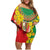 Ethiopian New Year Family Matching Off Shoulder Short Dress and Hawaiian Shirt Enkutatash Adey Abeba Flower Art LT9 - Wonder Print Shop
