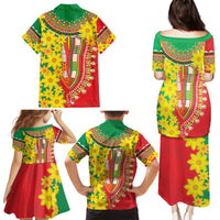 Ethiopian New Year Family Matching Puletasi and Hawaiian Shirt Enkutatash Adey Abeba Flower Art - Wonder Print Shop