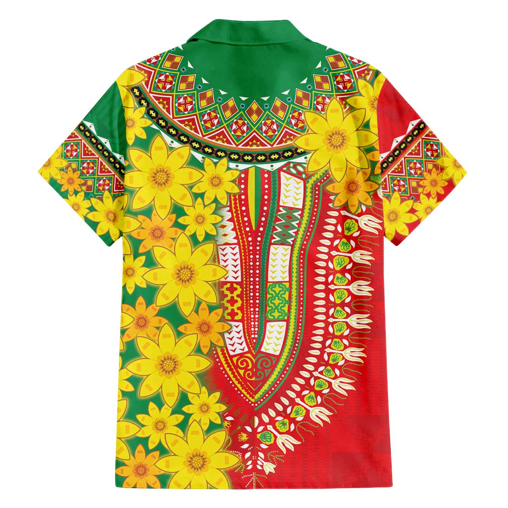 Ethiopian New Year Family Matching Tank Maxi Dress and Hawaiian Shirt Enkutatash Adey Abeba Flower Art - Wonder Print Shop