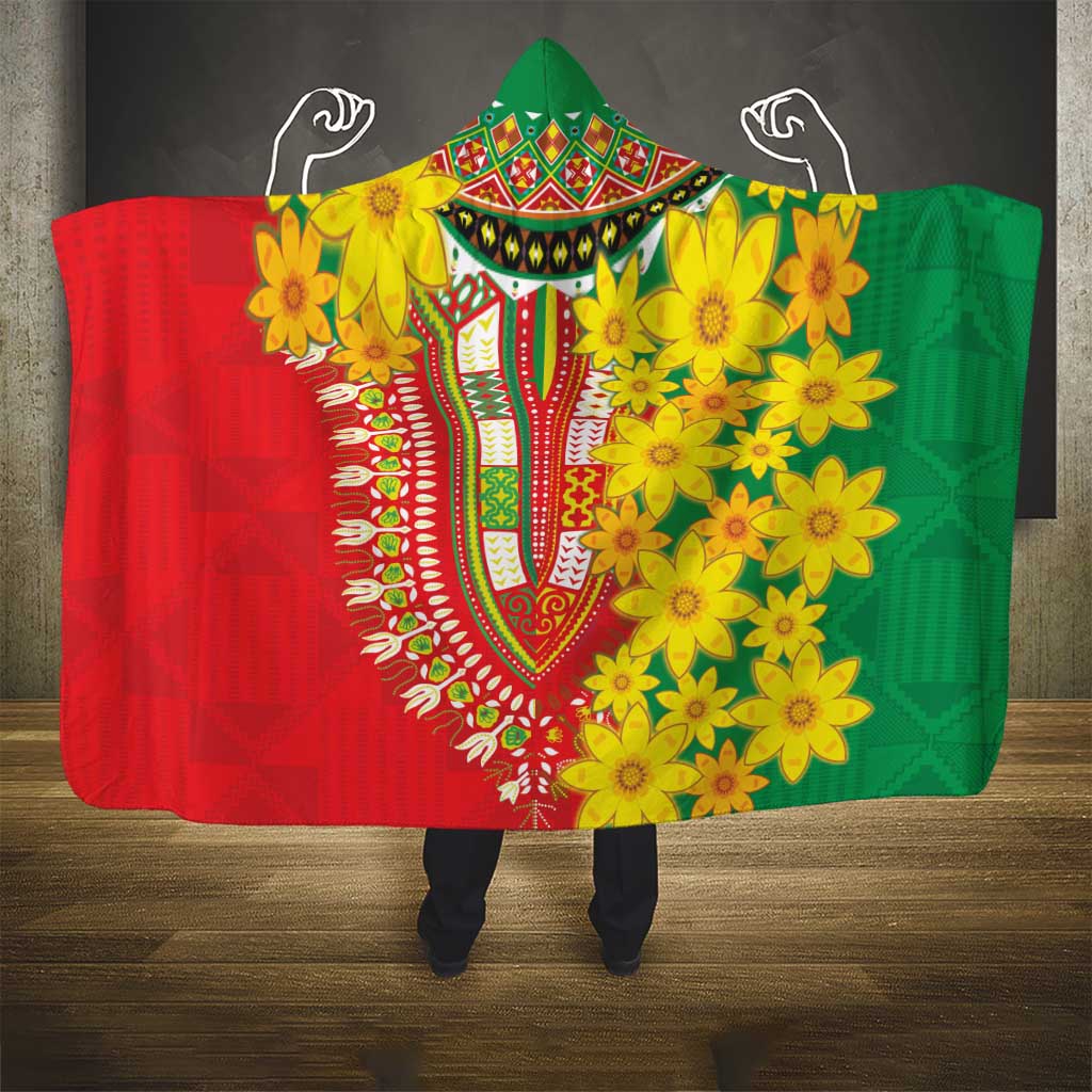 Ethiopian New Year Hooded Blanket Enkutatash Adey Abeba Flower Art