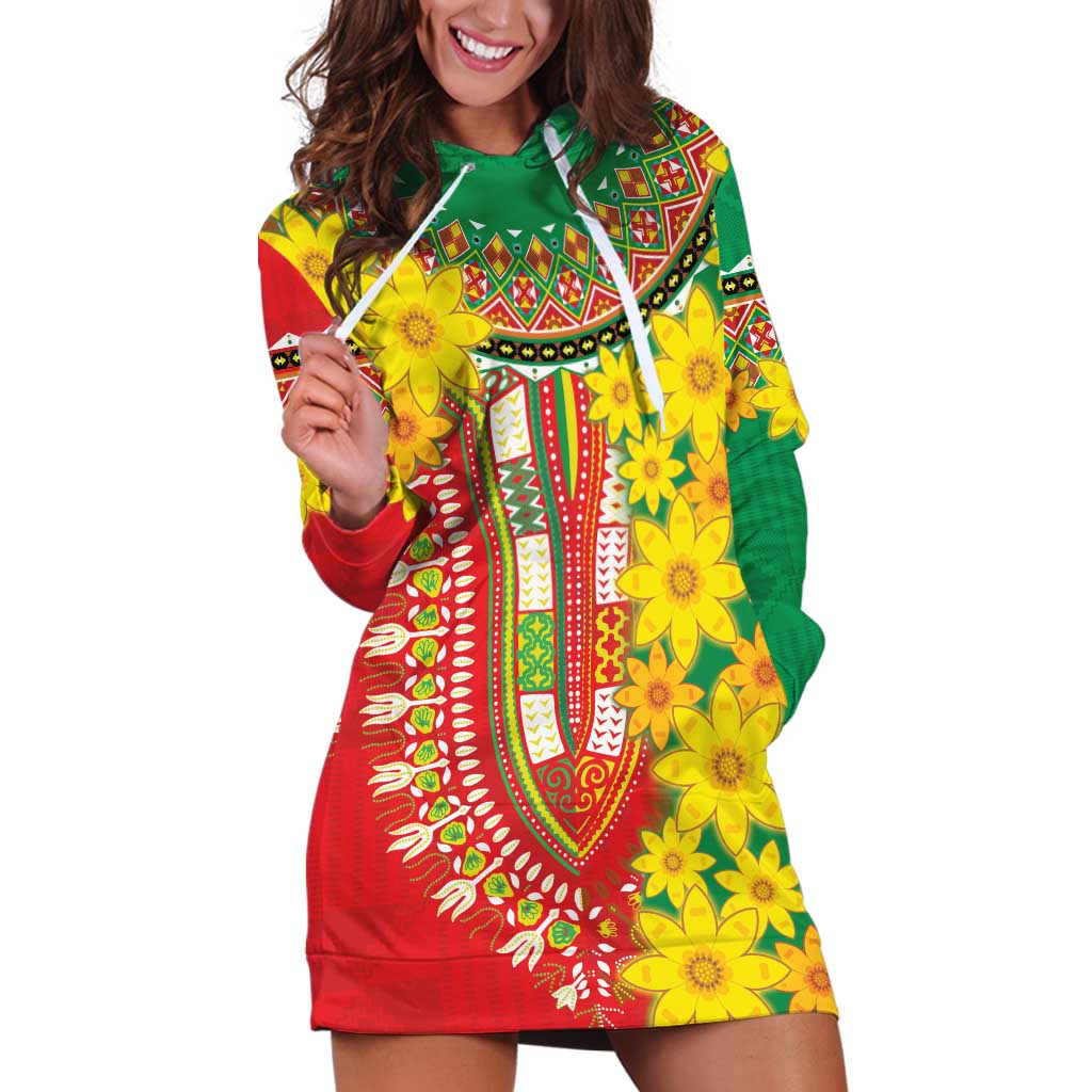 Ethiopian New Year Hoodie Dress Enkutatash Adey Abeba Flower Art - Wonder Print Shop