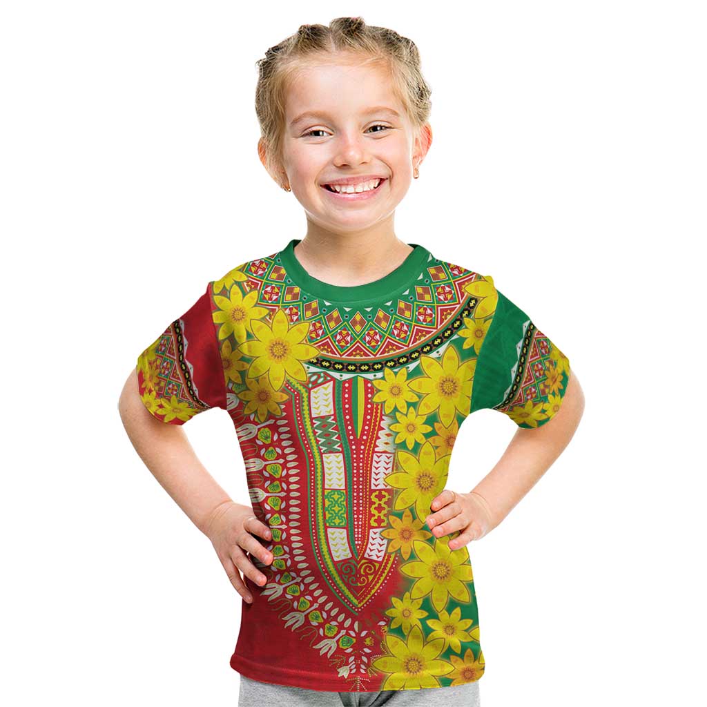 Ethiopian New Year Kid T Shirt Enkutatash Adey Abeba Flower Art - Wonder Print Shop