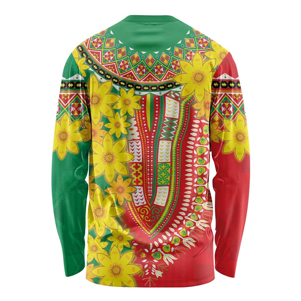 Ethiopian New Year Long Sleeve Shirt Enkutatash Adey Abeba Flower Art - Wonder Print Shop