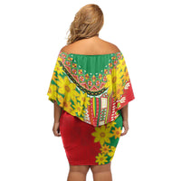 Ethiopian New Year Off Shoulder Short Dress Enkutatash Adey Abeba Flower Art - Wonder Print Shop