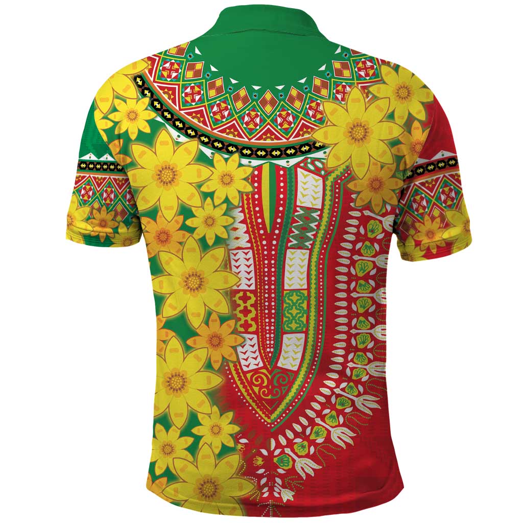 Ethiopian New Year Polo Shirt Enkutatash Adey Abeba Flower Art - Wonder Print Shop