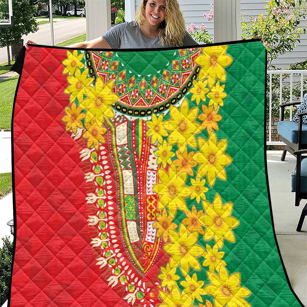 Ethiopian New Year Quilt Enkutatash Adey Abeba Flower Art - Wonder Print Shop