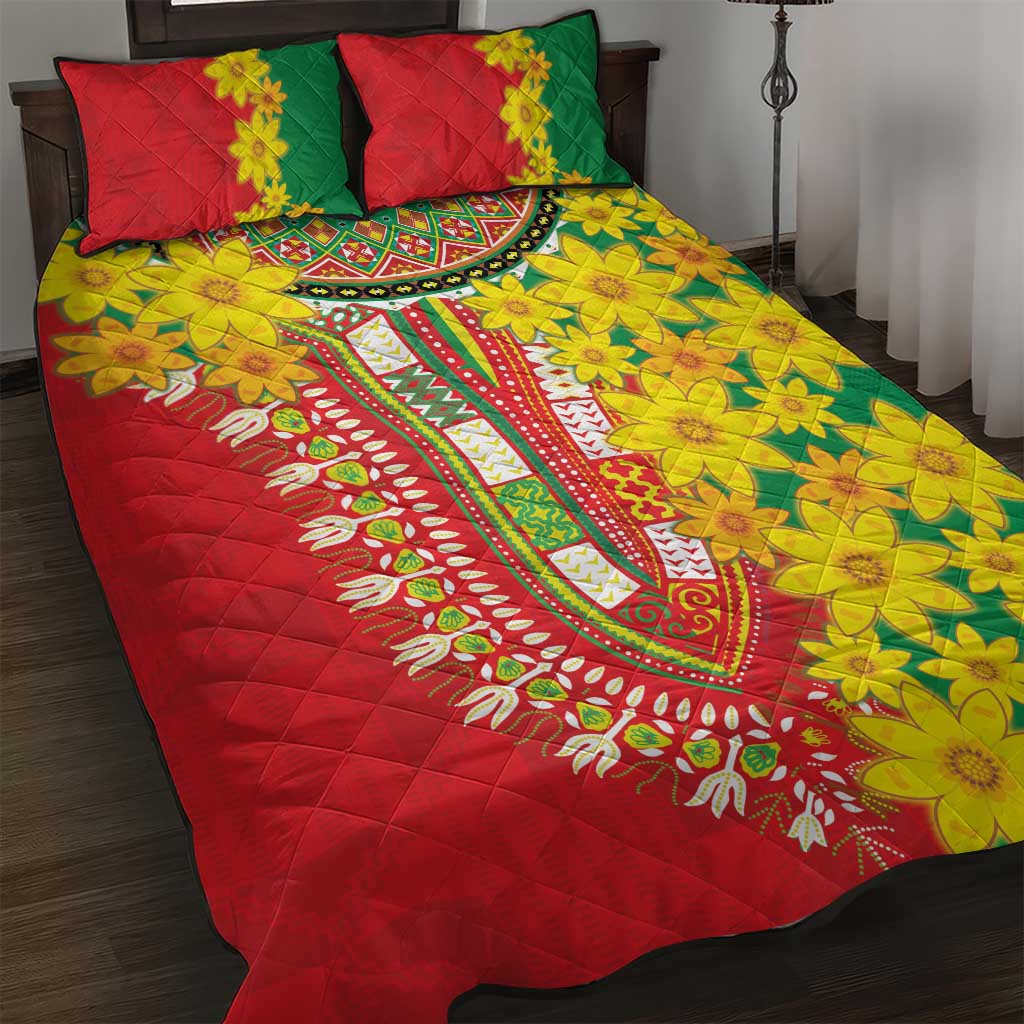 Ethiopian New Year Quilt Bed Set Enkutatash Adey Abeba Flower Art - Wonder Print Shop