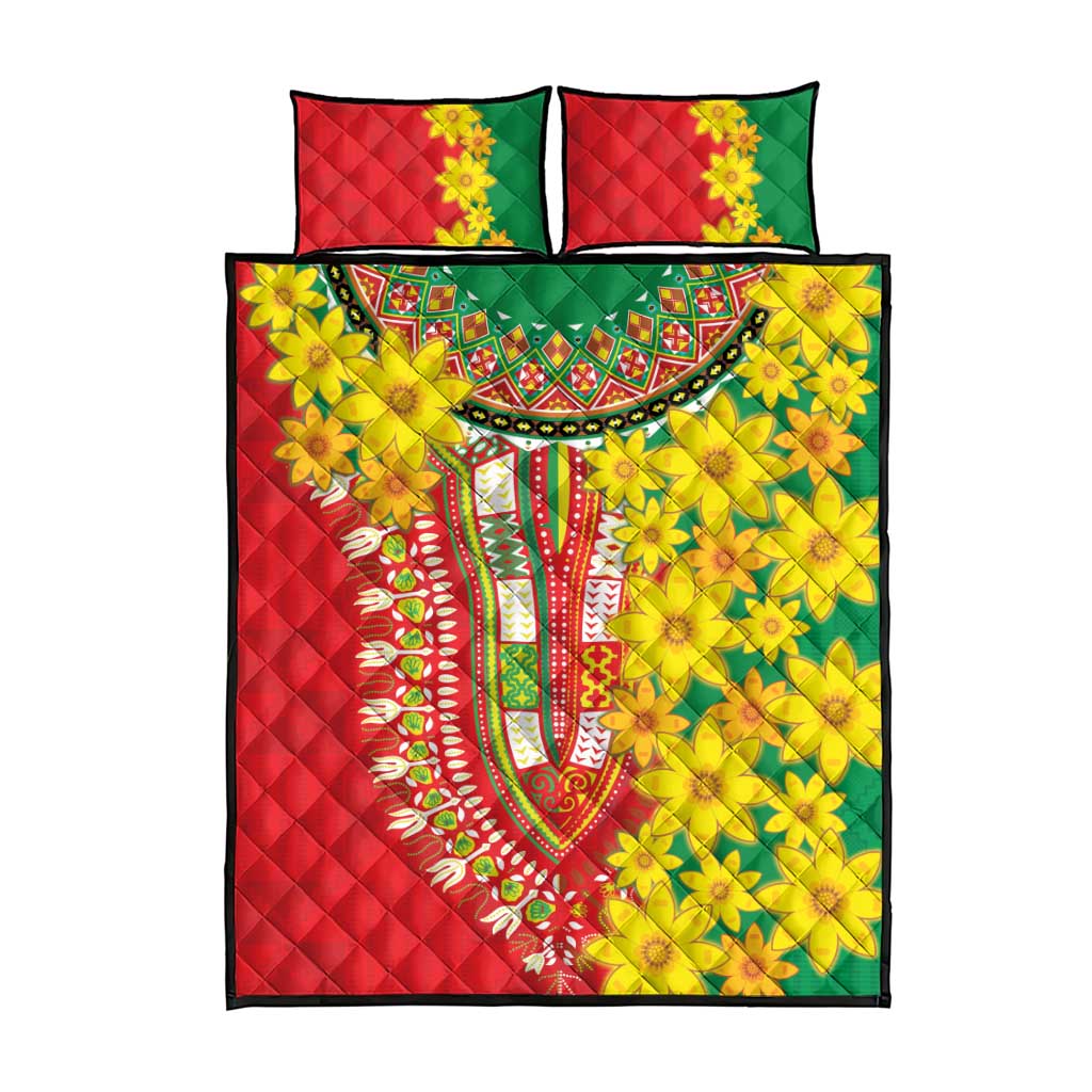 Ethiopian New Year Quilt Bed Set Enkutatash Adey Abeba Flower Art - Wonder Print Shop