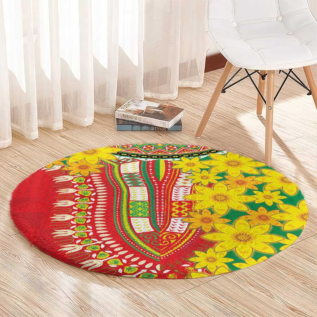 Ethiopian New Year Round Carpet Enkutatash Adey Abeba Flower Art