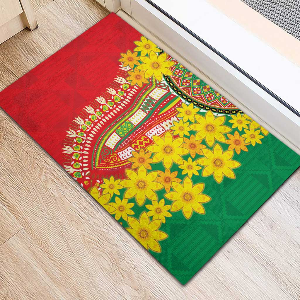 Ethiopian New Year Rubber Doormat Enkutatash Adey Abeba Flower Art - Wonder Print Shop
