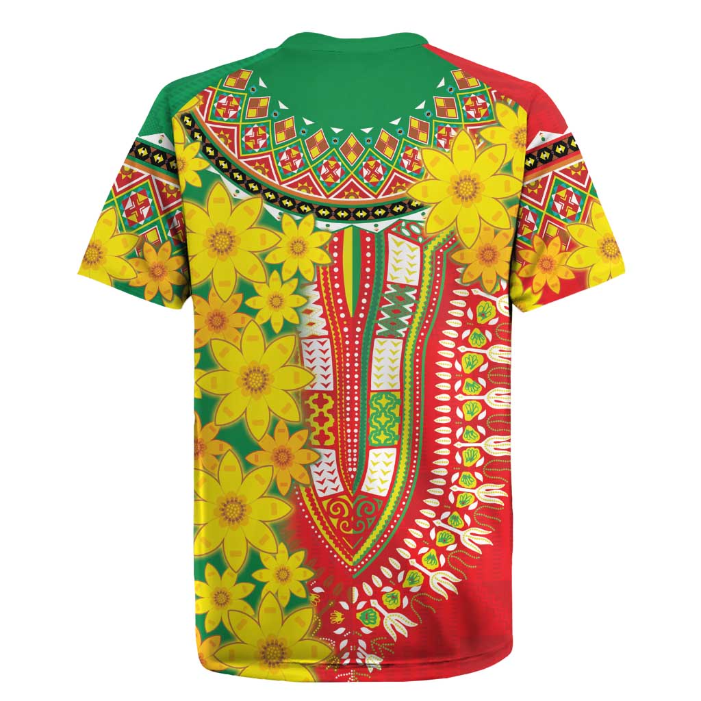 Ethiopian New Year Rugby Jersey Enkutatash Adey Abeba Flower Art - Wonder Print Shop