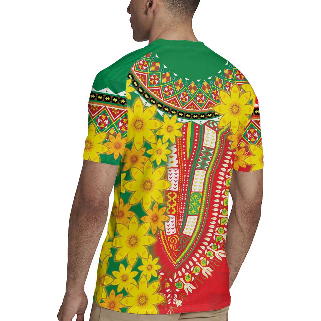 Ethiopian New Year Rugby Jersey Enkutatash Adey Abeba Flower Art - Wonder Print Shop