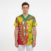 Afro Ethiopian New Year Scrub Top Enkutatash Adey Abeba Flower Art