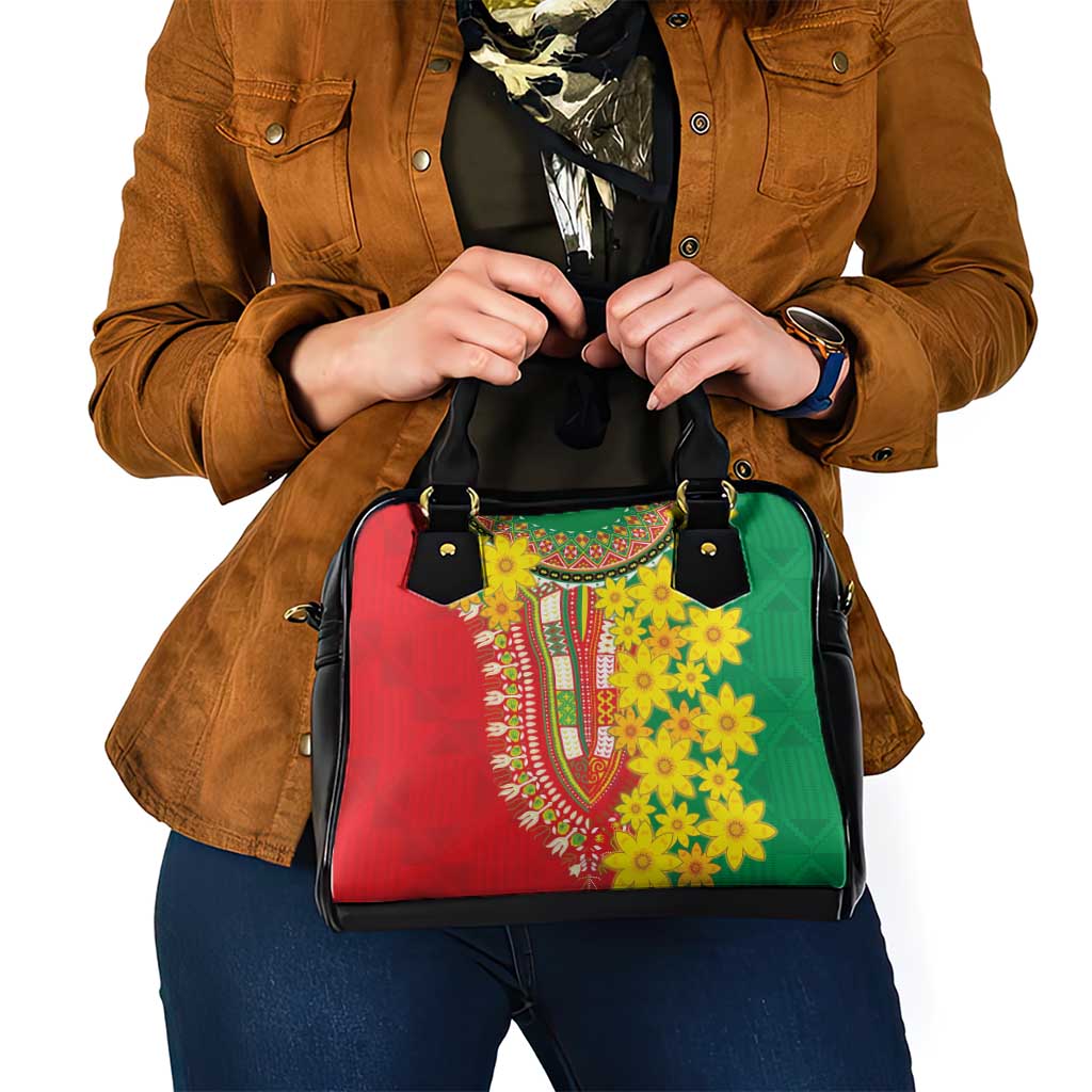 Ethiopian New Year Shoulder Handbag Enkutatash Adey Abeba Flower Art