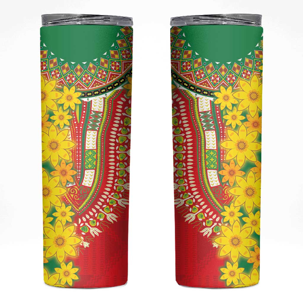 Ethiopian New Year Skinny Tumbler Enkutatash Adey Abeba Flower Art - Wonder Print Shop