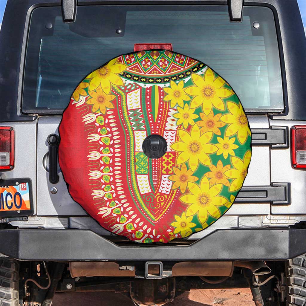 Ethiopian New Year Spare Tire Cover Enkutatash Adey Abeba Flower Art - Wonder Print Shop