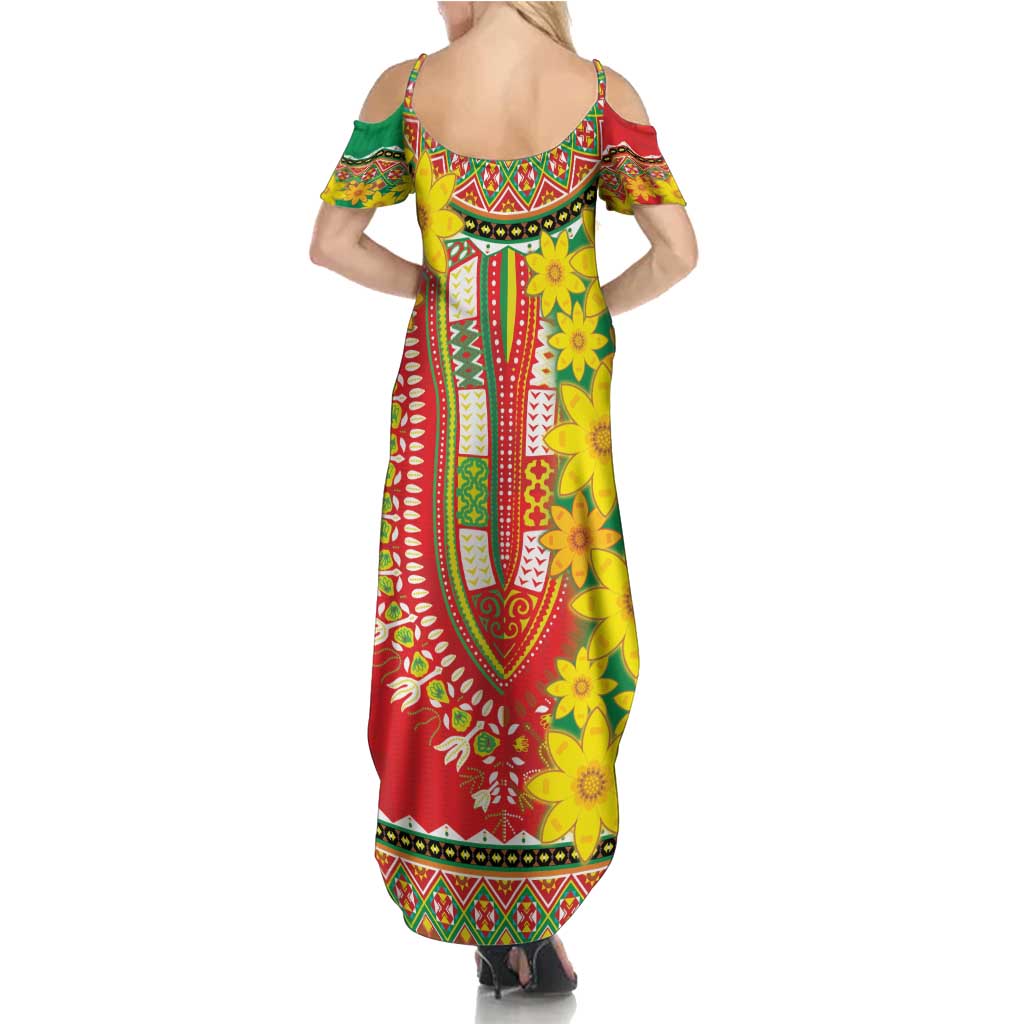Ethiopian New Year Summer Maxi Dress Enkutatash Adey Abeba Flower Art - Wonder Print Shop