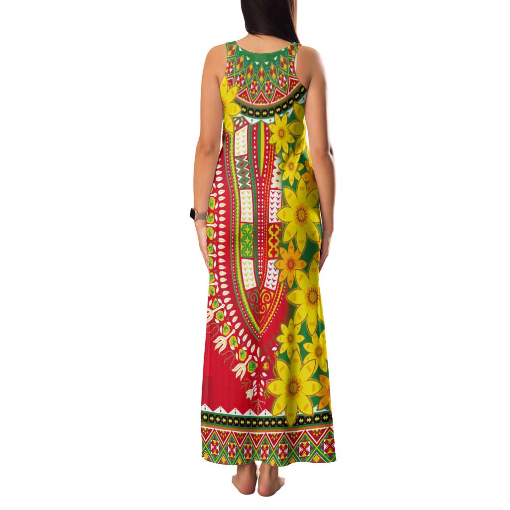 Ethiopian New Year Tank Maxi Dress Enkutatash Adey Abeba Flower Art - Wonder Print Shop