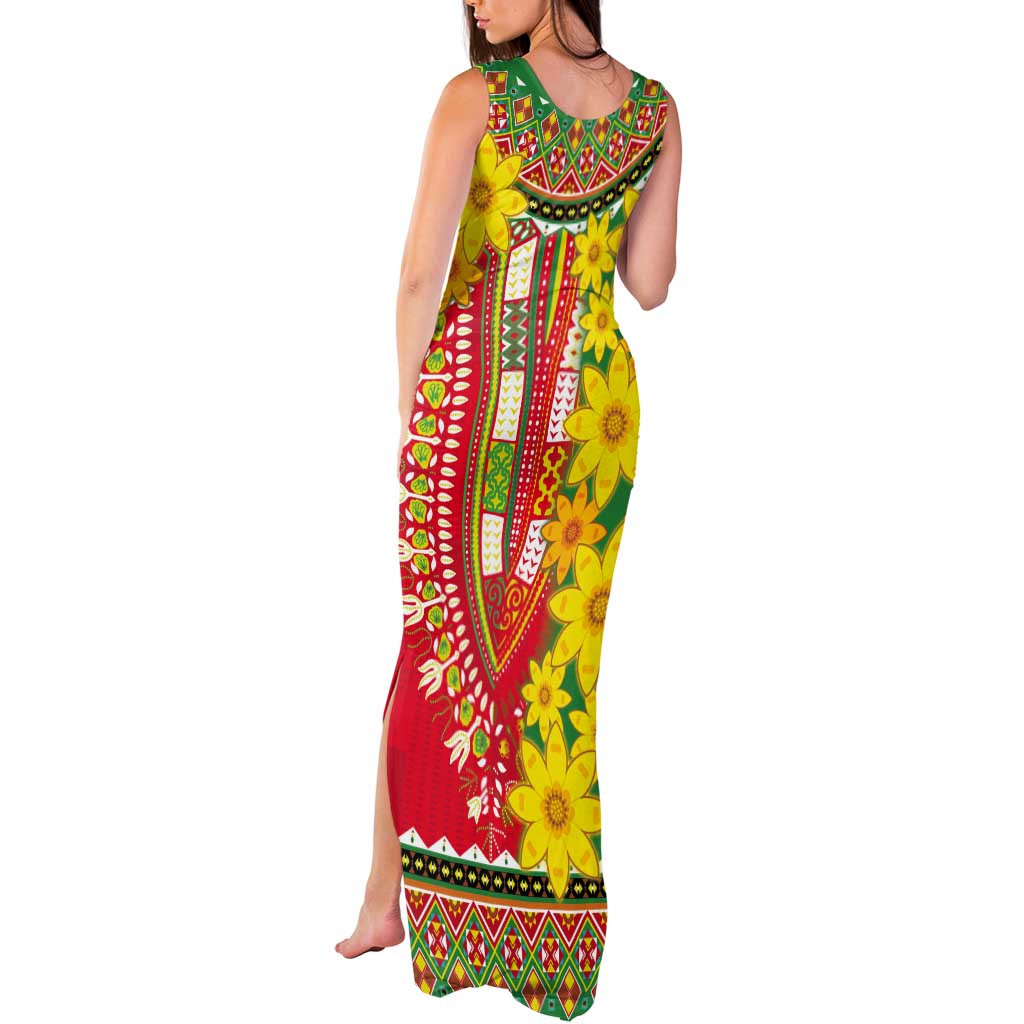 Ethiopian New Year Tank Maxi Dress Enkutatash Adey Abeba Flower Art - Wonder Print Shop