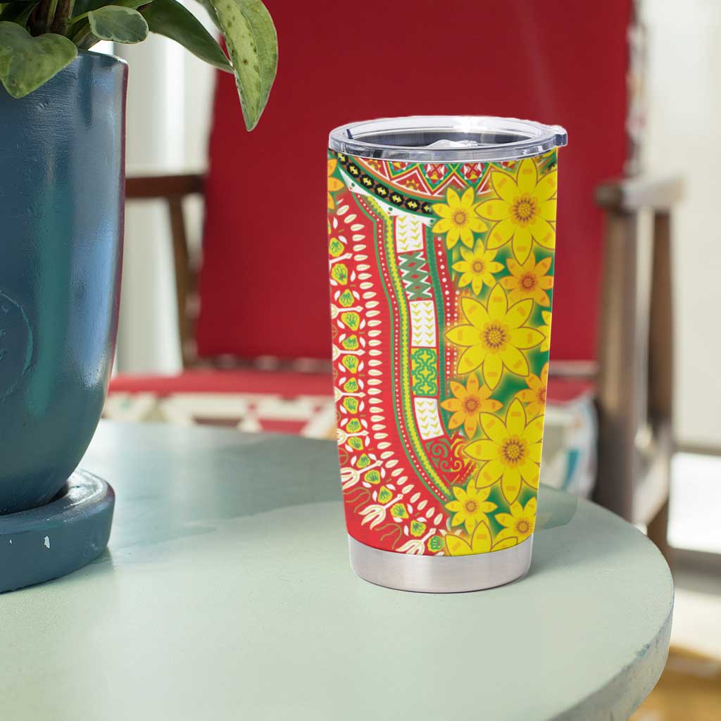 Ethiopian New Year Tumbler Cup Enkutatash Adey Abeba Flower Art - Wonder Print Shop