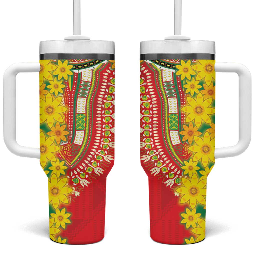 Ethiopian New Year Tumbler With Handle Enkutatash Adey Abeba Flower Art - Wonder Print Shop