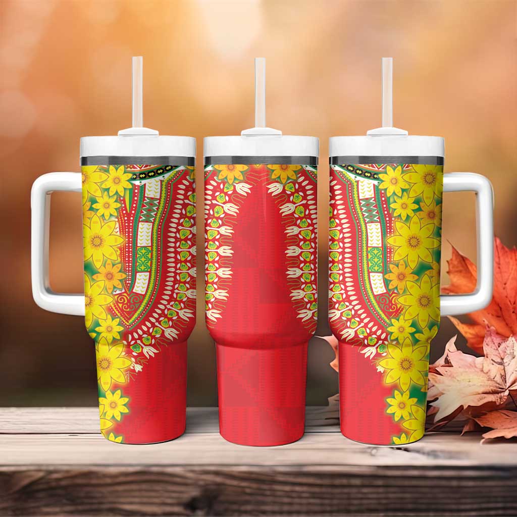Ethiopian New Year Tumbler With Handle Enkutatash Adey Abeba Flower Art - Wonder Print Shop