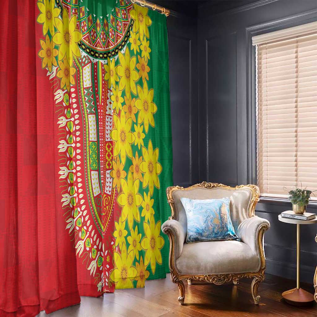 Ethiopian New Year Window Curtain Enkutatash Adey Abeba Flower Art - Wonder Print Shop