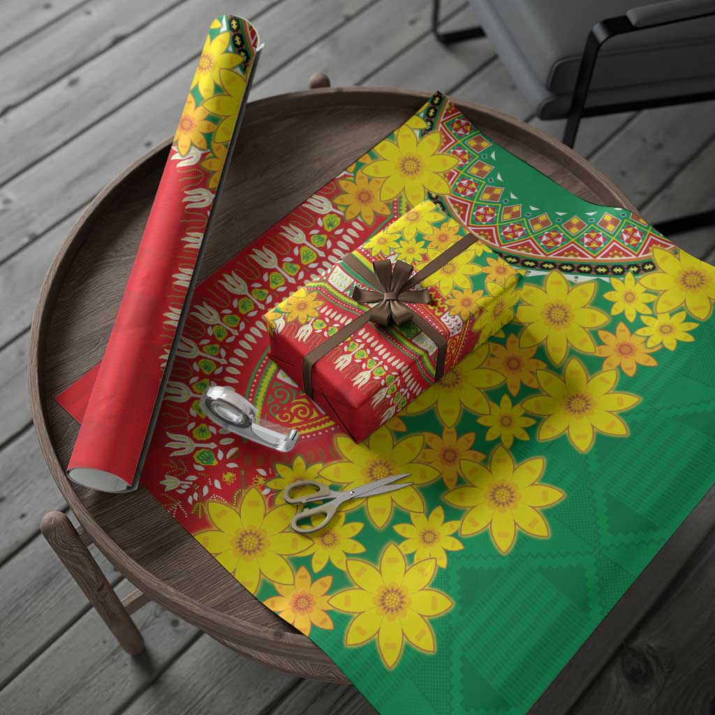 Africa Ethiopian New Year Wrapping Paper Enkutatash Adey Abeba Flower Art - Wonder Print Shop