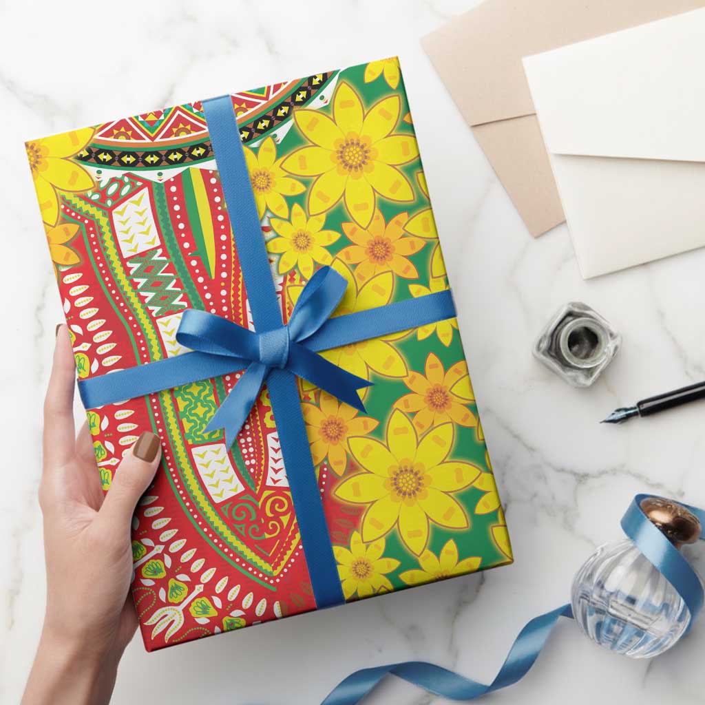 Africa Ethiopian New Year Wrapping Paper Enkutatash Adey Abeba Flower Art - Wonder Print Shop