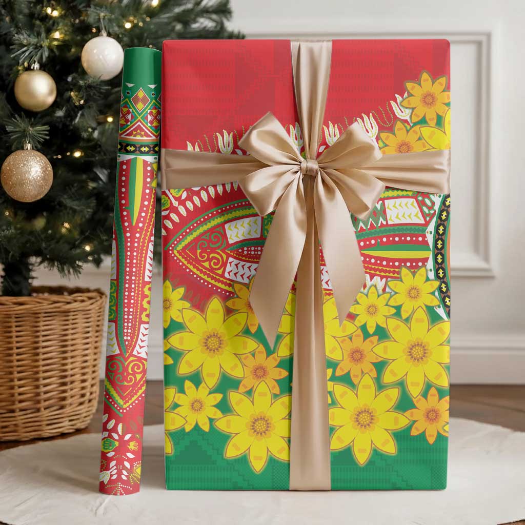 Africa Ethiopian New Year Wrapping Paper Enkutatash Adey Abeba Flower Art - Wonder Print Shop