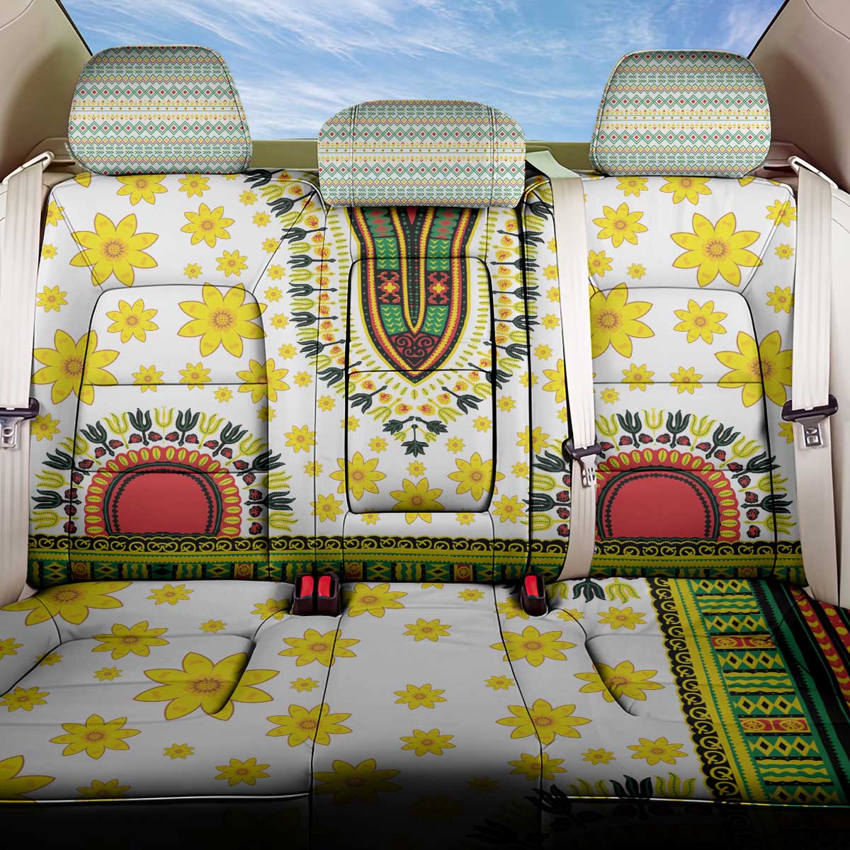 Enkutatash Dashiki and Adey Abeba Back Car Seat Cover LT9 - Wonder Print Shop