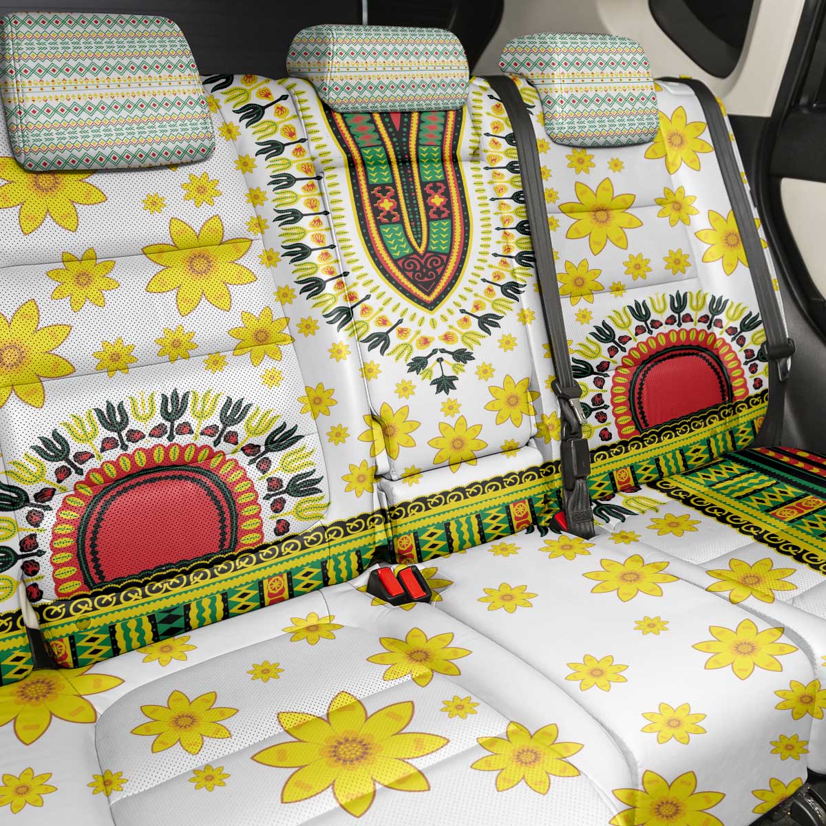 Enkutatash Dashiki and Adey Abeba Back Car Seat Cover LT9 - Wonder Print Shop
