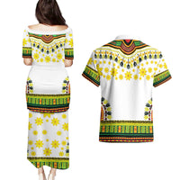 Enkutatash Dashiki and Adey Abeba Couples Matching Puletasi and Hawaiian Shirt LT9 - Wonder Print Shop